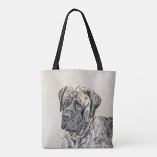 English Mastiff (Brindle) Painting - Dog Art Tote Bag