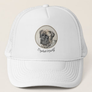 English Mastiff (Brindle) Painting - Dog Art Trucker Hat