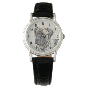 English Mastiff (Brindle) Painting - Dog Art Watch