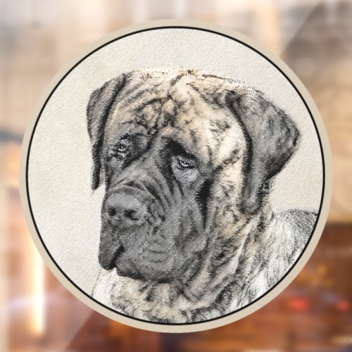 English Mastiff Brindle Painting _ Dog Art Window Cling