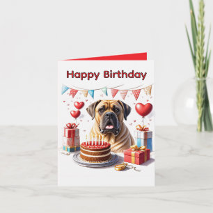 English Mastiff Bulldog Birthday Holiday Card