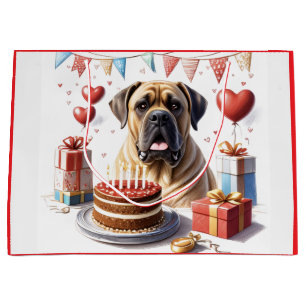 English Mastiff Bulldog Birthday  Large Gift Bag
