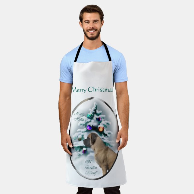 English Mastiff Christmas Apron (Worn)