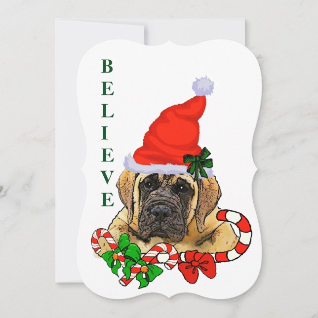 English Mastiff Christmas Holiday Card (Front)