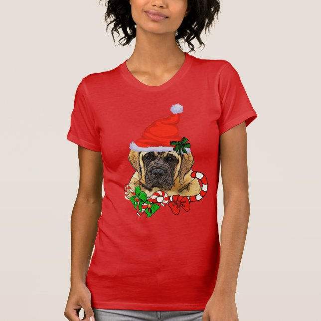 English Mastiff Christmas Merry T-Shirt (Front)