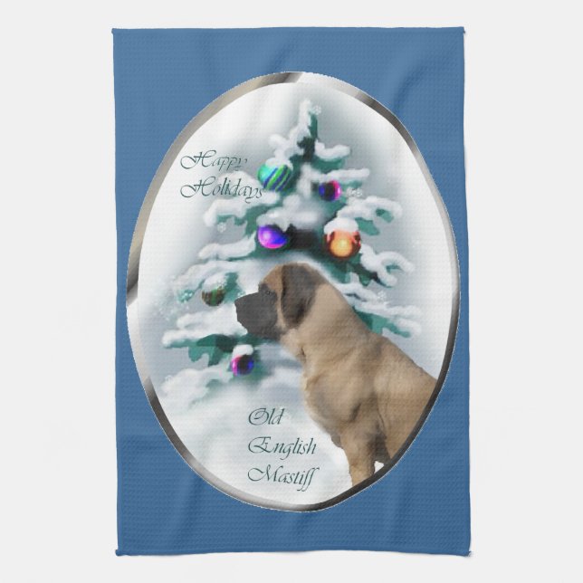 English Mastiff Christmas Towel (Vertical)