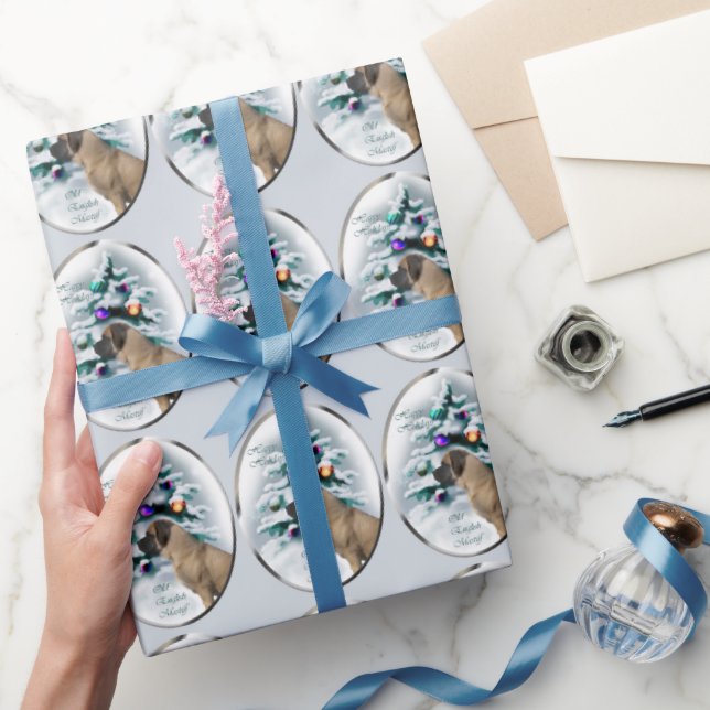 English Mastiff Christmas Wrapping Paper (Gifting)