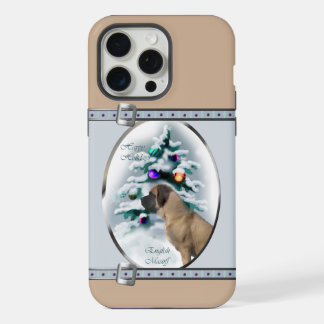 English Mastiff Cute Blue Christmas Holidays iPhone 15 Pro Max Case