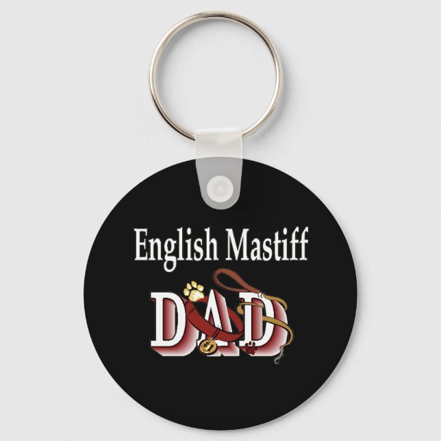 english mastiff dad Keychain (Front)