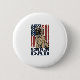 English Mastiff Dad Patriotic Vintage Dog Design_1 Button