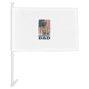 English Mastiff Dad Patriotic Vintage Dog Design_1 Car Flag