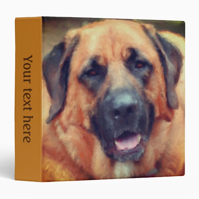 English Mastiff Dog Art Personalized 3 Ring Binder (Front/Spine)