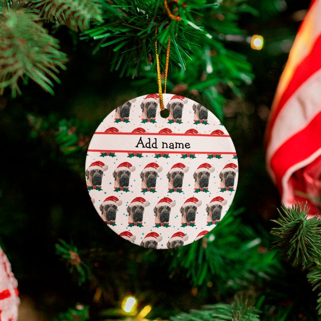 English Mastiff Dog Breed Christmas Ceramic Ornament (Creator Uploaded)