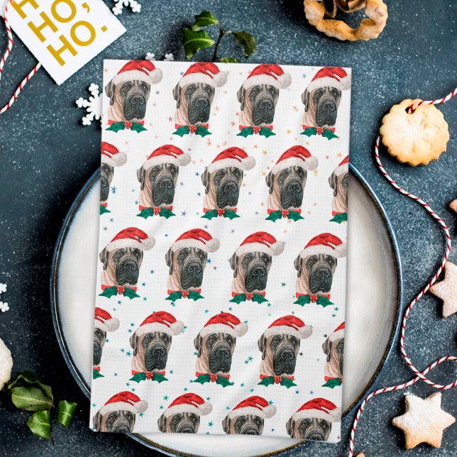 English Mastiff Dog Breed Christmas Kitchen Towel (Creator Uploaded)