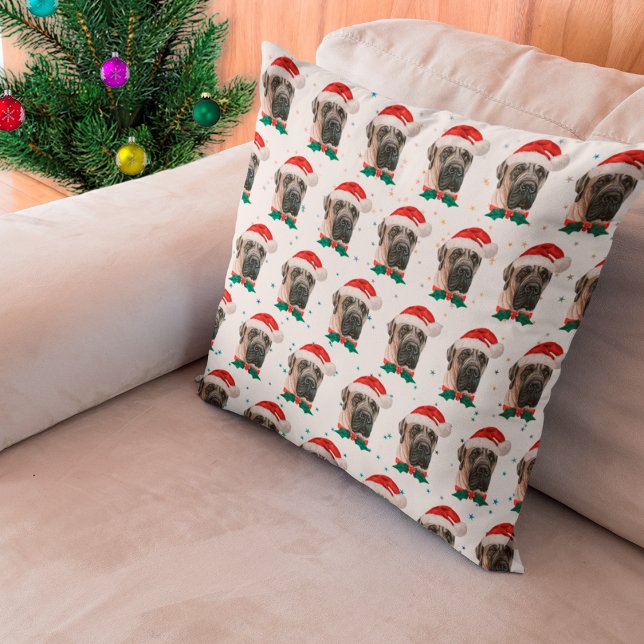 English Mastiff Dog Breed Christmas Throw Pillow (Creator Uploaded)