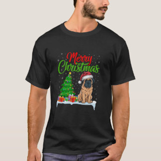 English Mastiff Dog Christmas Tree Lights Xmas Dog T-Shirt