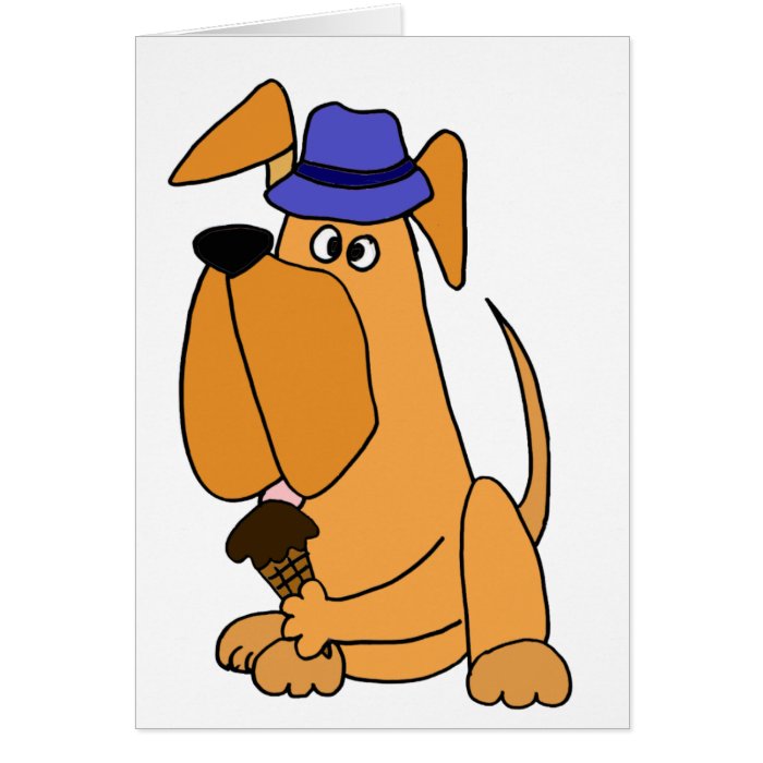 English Mastiff Dog Eating Ice Cream Cone Cartoon Cards