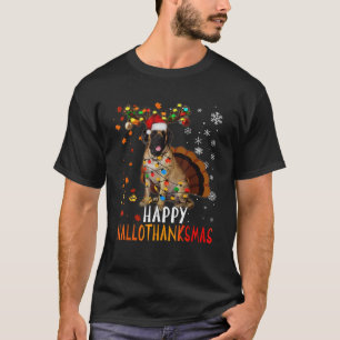 English Mastiff Dog Happy Hallothanksmas Family Xm T-Shirt