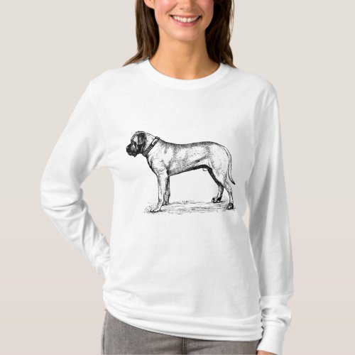 English Mastiff Dog Vintage dog lover mom dad gift T_Shirt