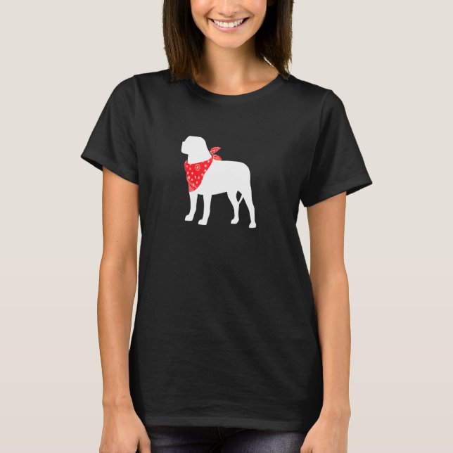 English Mastiff Dog Wearing Red Bandana T-Shirt (Front)