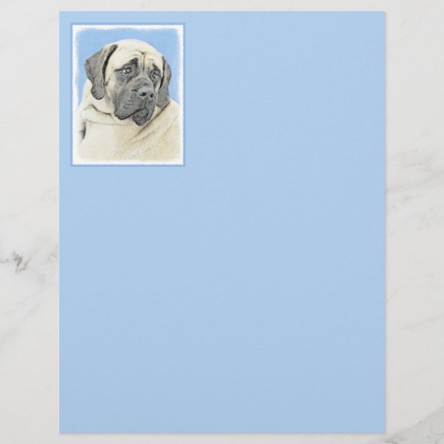English Mastiff (Fawn) Painting - Original Dog Art (Front)