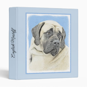 English Mastiff (Fawn) Painting - Original Dog Art 3 Ring Binder