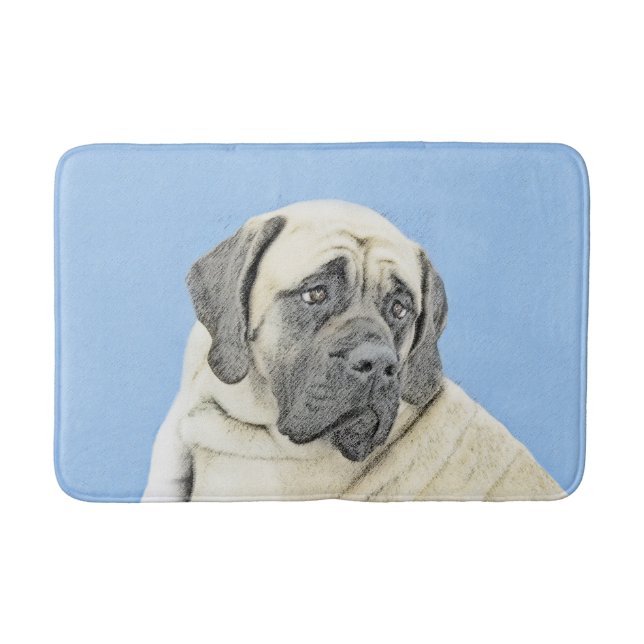 English Mastiff (Fawn) Painting - Original Dog Art Bathroom Mat (Front)