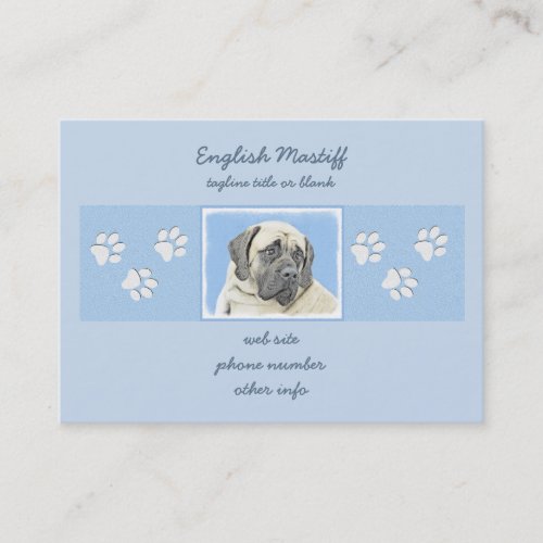 English Mastiff Fawn Painting _ Original Dog Art Business Card