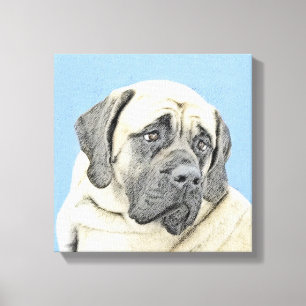 English Mastiff (Fawn) Painting - Original Dog Art Canvas Print