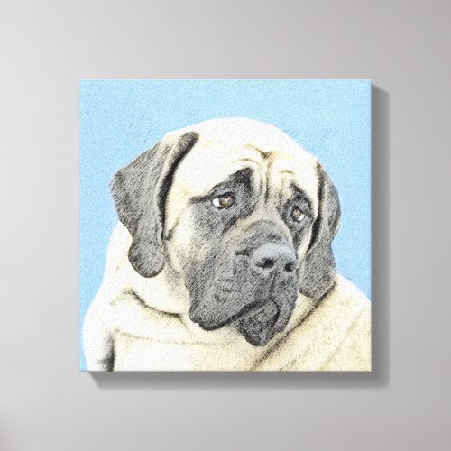 English Mastiff Fawn Painting _ Original Dog Art Canvas Print
