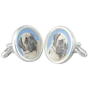 English Mastiff (Fawn) Painting - Original Dog Art Cufflinks