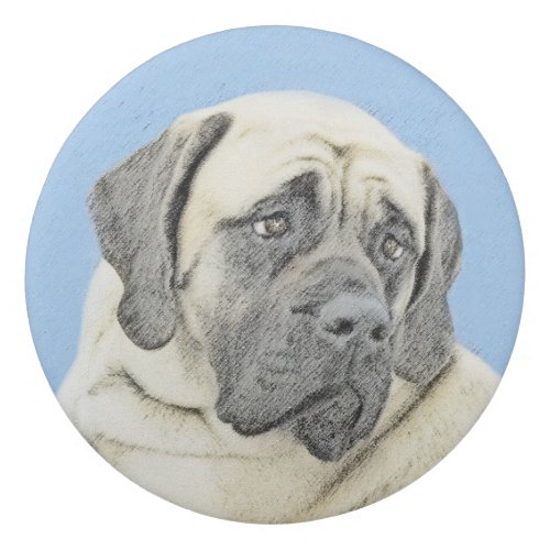 English Mastiff Fawn Painting _ Original Dog Art Eraser