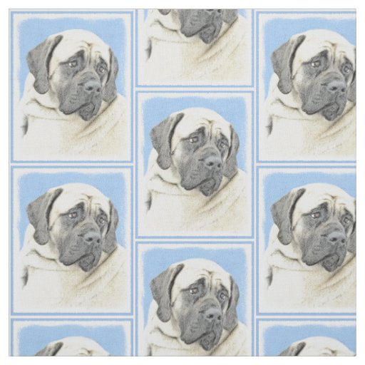 English Mastiff (Fawn) Painting - Original Dog Art Fabric