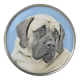 English Mastiff (Fawn) Painting - Original Dog Art Golf Ball Marker