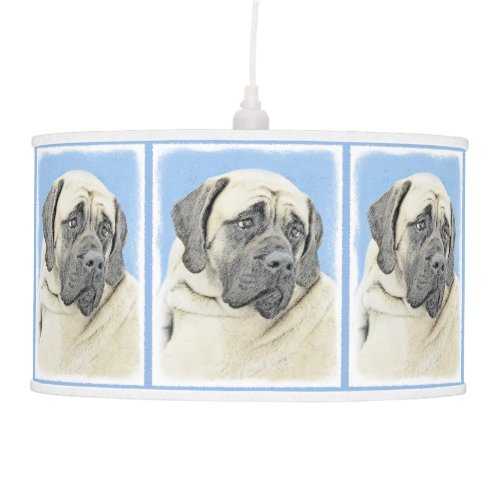 English Mastiff Fawn Painting _ Original Dog Art Hanging Lamp