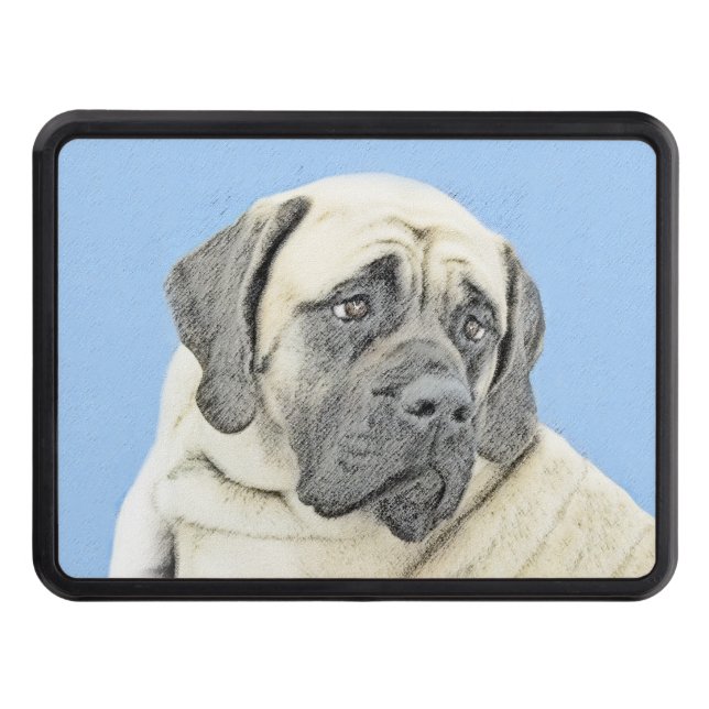 English Mastiff (Fawn) Painting - Original Dog Art Hitch Cover (Front)