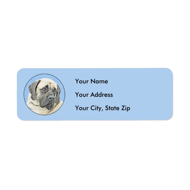 English Mastiff (Fawn) Painting - Original Dog Art Label (Front)