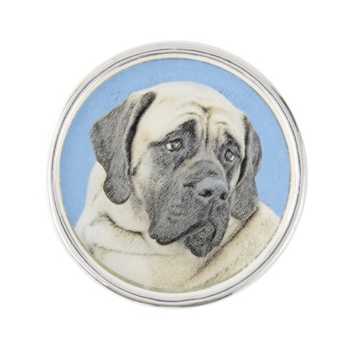 English Mastiff Fawn Painting _ Original Dog Art Lapel Pin