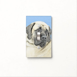 English Mastiff (Fawn) Painting - Original Dog Art Light Switch Cover