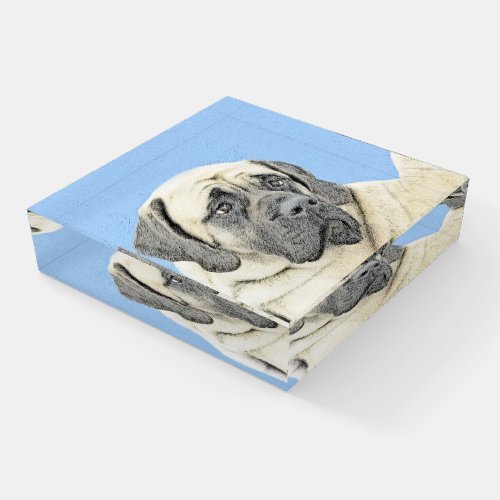 English Mastiff Fawn Painting _ Original Dog Art Paperweight