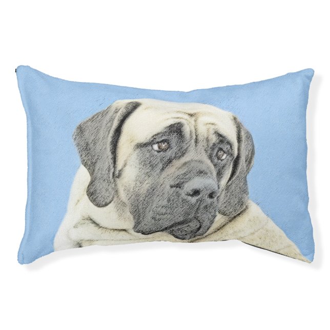 English Mastiff (Fawn) Painting - Original Dog Art Pet Bed (Front)