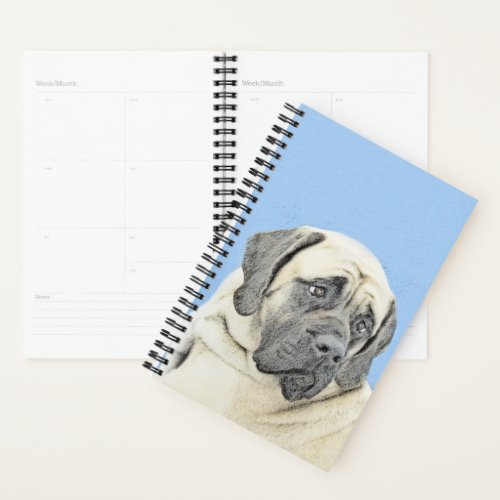 English Mastiff Fawn Painting _ Original Dog Art Planner