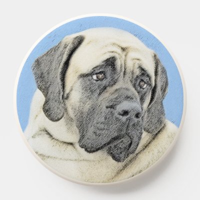 English Mastiff (Fawn) Painting - Original Dog Art PopSocket