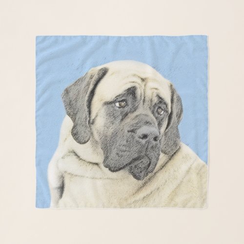 English Mastiff Fawn Painting _ Original Dog Art Scarf