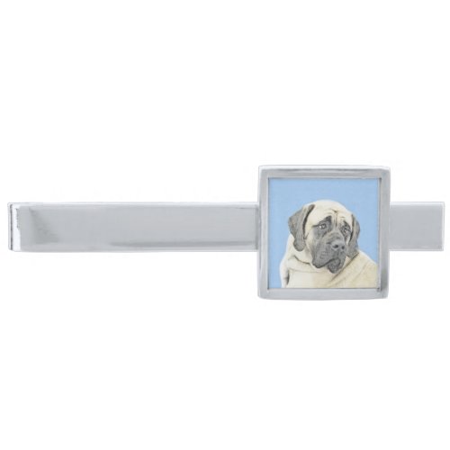 English Mastiff Fawn Painting _ Original Dog Art Silver Finish Tie Clip