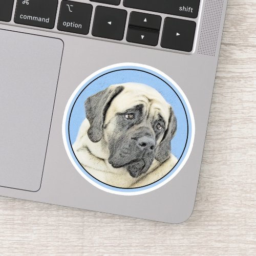 English Mastiff Fawn Painting _ Original Dog Art Sticker