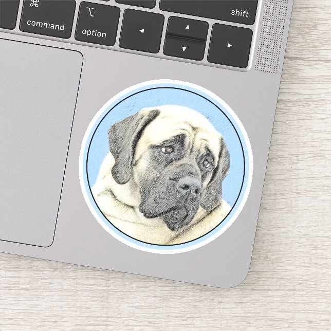 English Mastiff (Fawn) Painting - Original Dog Art Sticker (Detail)