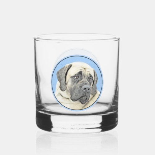 English Mastiff Fawn Painting _ Original Dog Art Whiskey Glass