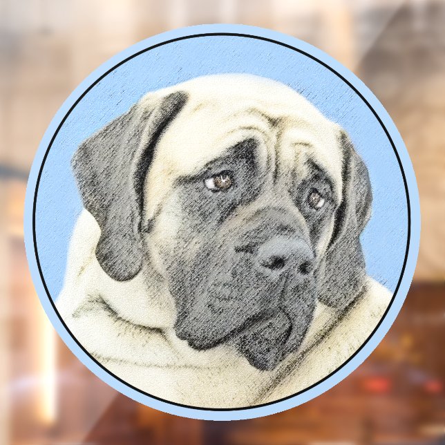 English Mastiff (Fawn) Painting - Original Dog Art Window Cling (Sheet 2)