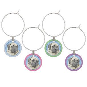 English Mastiff (Fawn) Painting - Original Dog Art Wine Charm